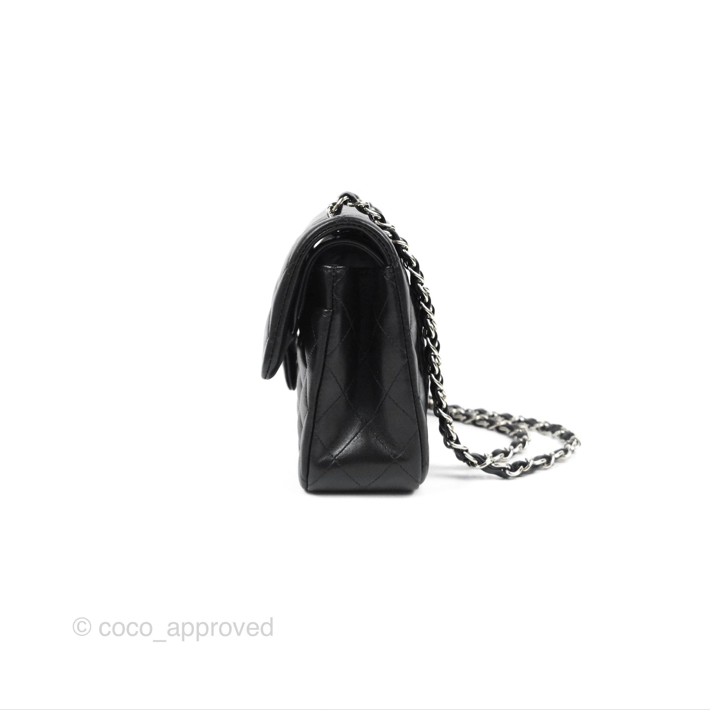 Chanel Small Classic Quilted Flap Black Lambskin Silver Hardware