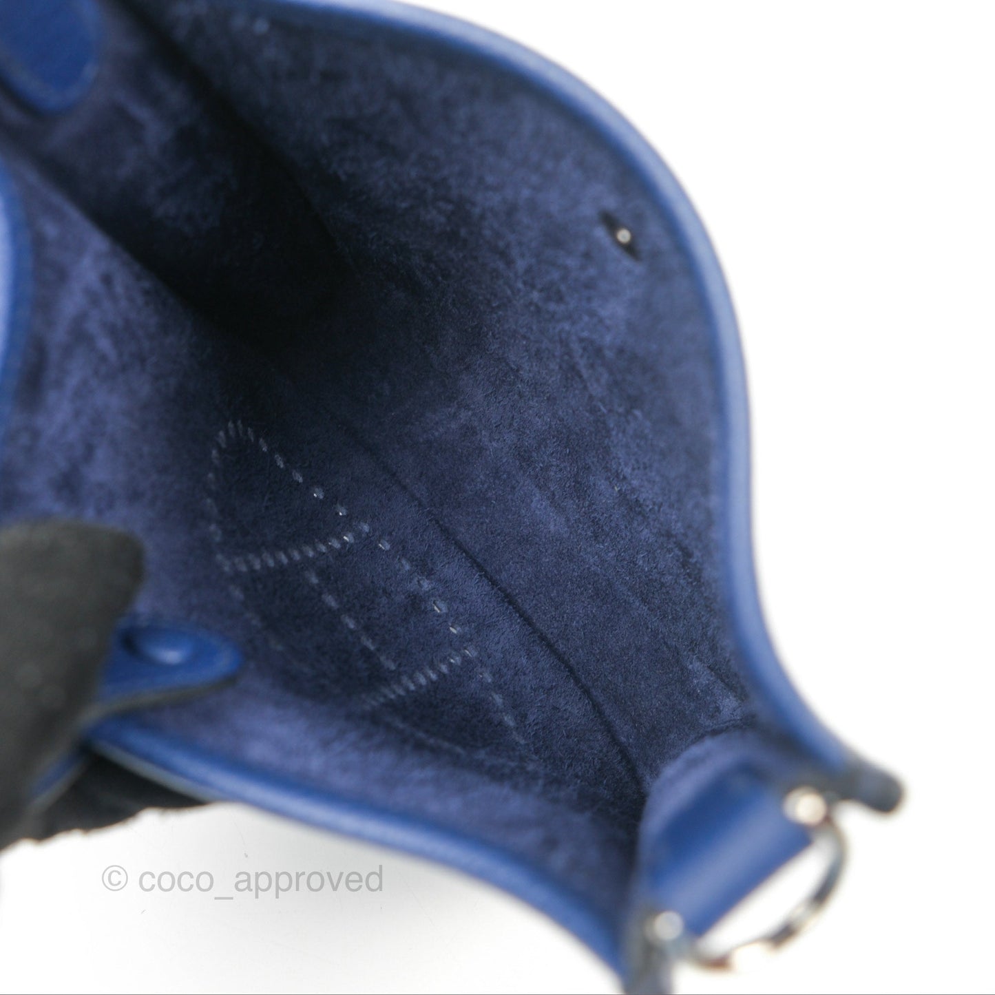 Hermès Mini Evelyne 16 Bleu Saphir Taurillon Maurice Sangle Flipperball Palladium Hardware