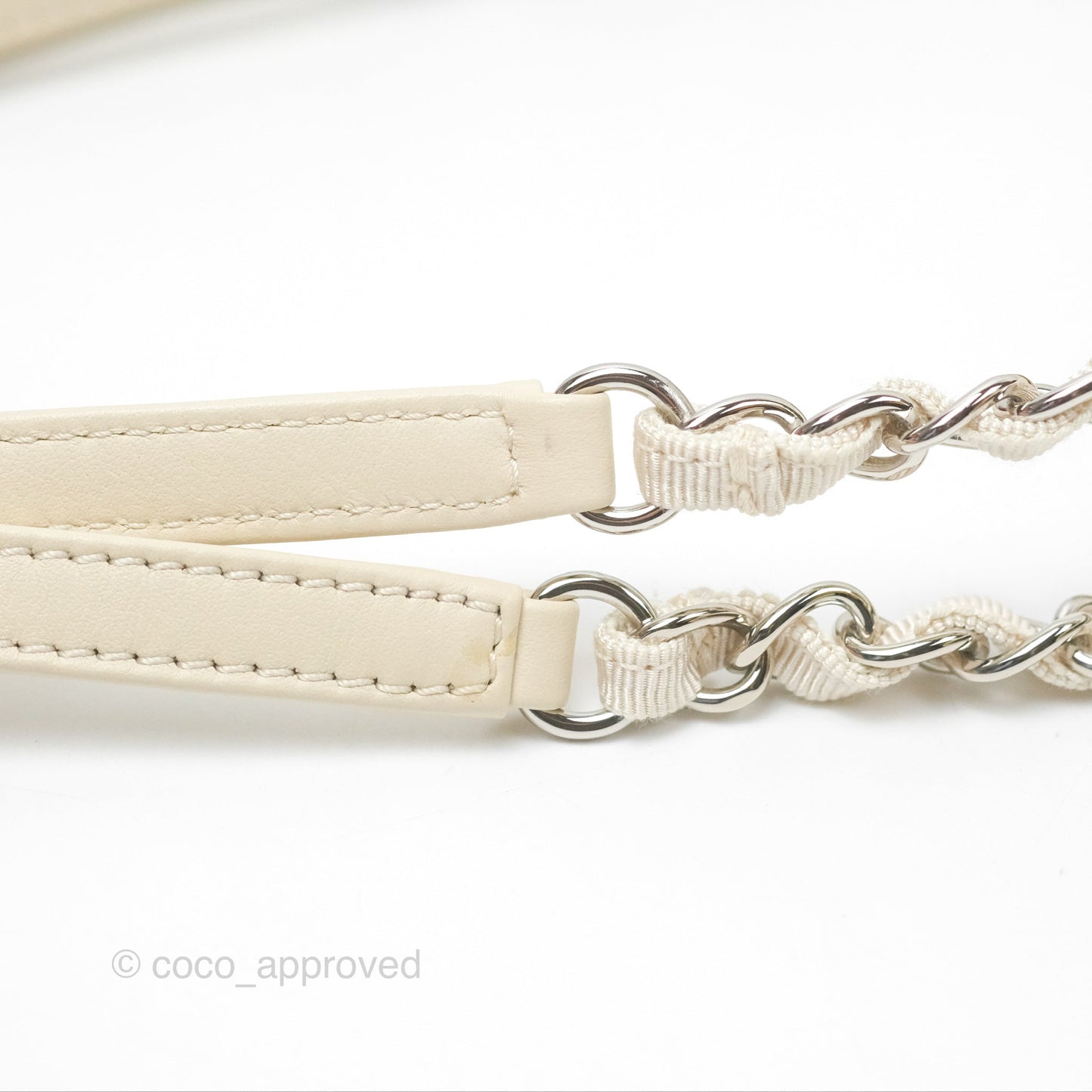 Chanel Medium Deauville Tote Ivory Cotton Silver Hardware