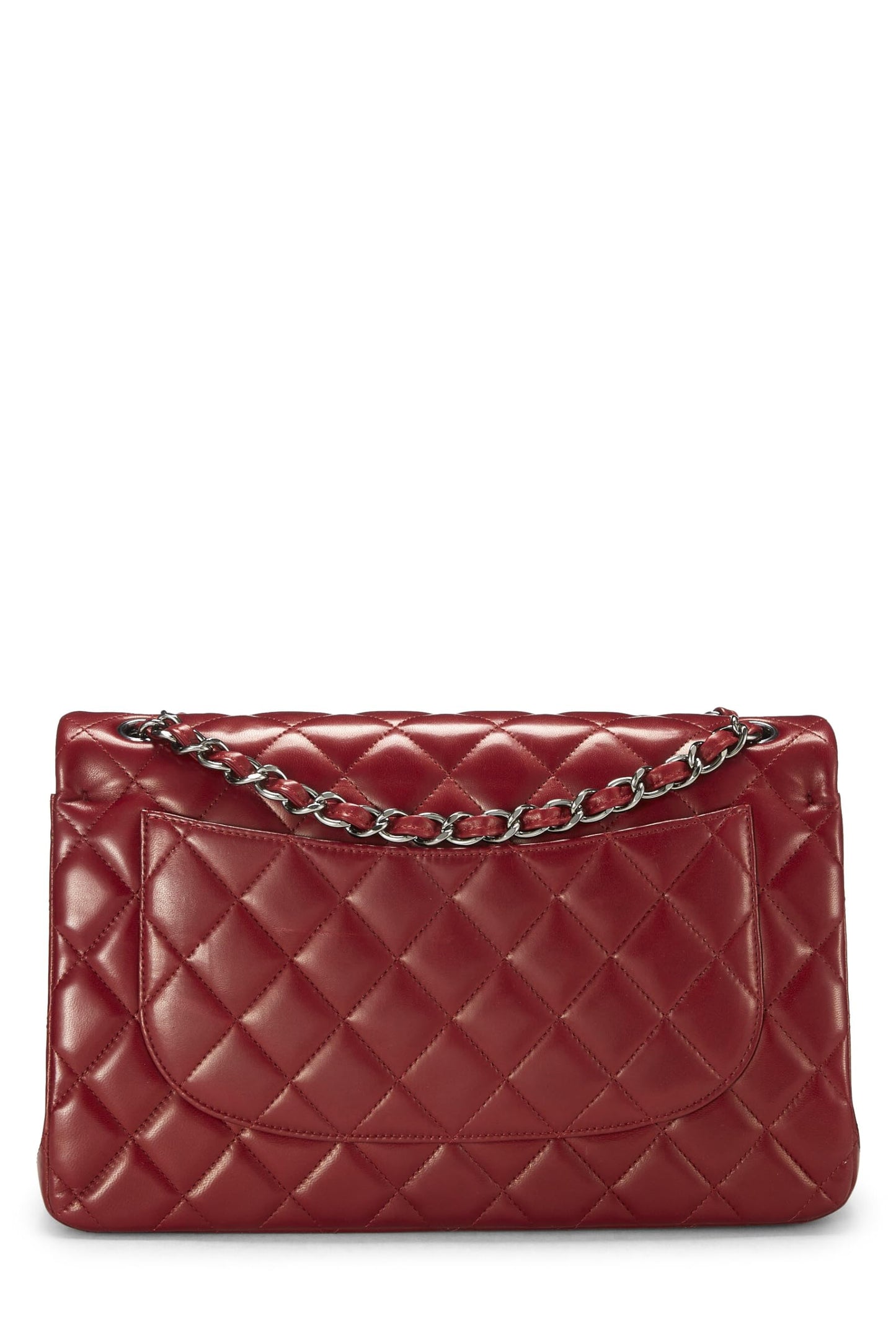 Chanel,  Red Quilted Lambskin New Classic Double Flap Jumbo, Red