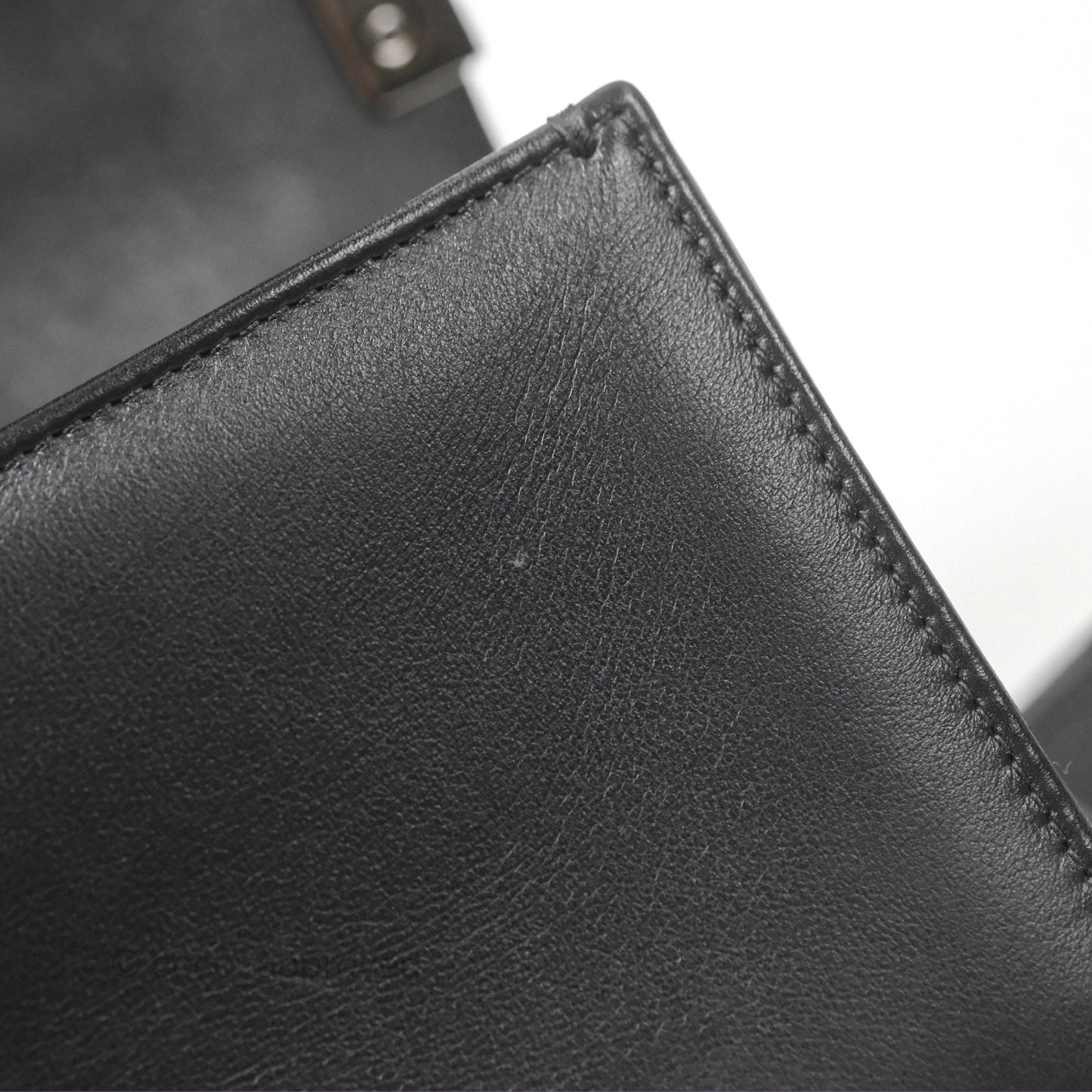 Chanel Small Chevron Boy Black Calfskin Silver Hardware