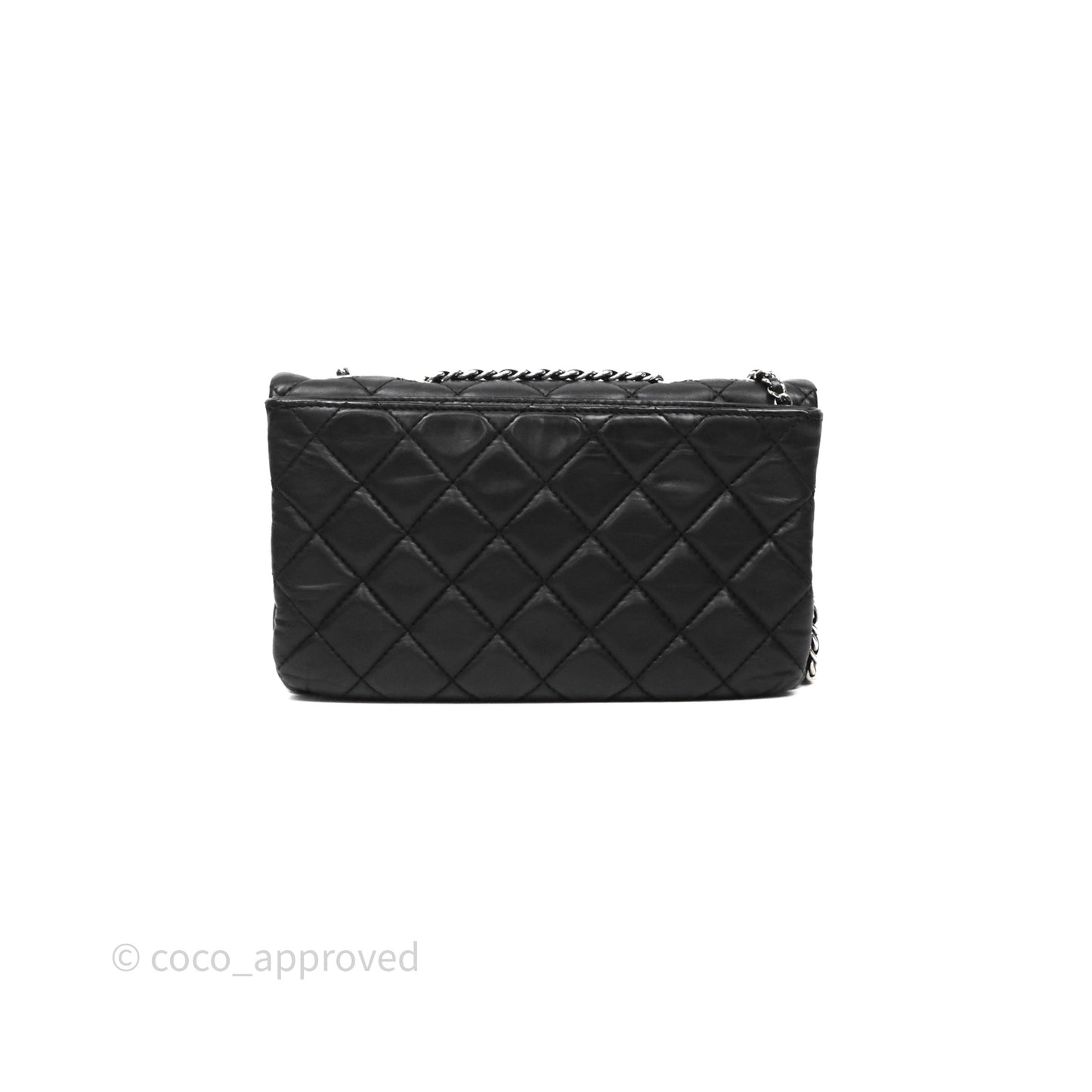 Chanel Quilted Flap Black Calfskin Silver Hardware