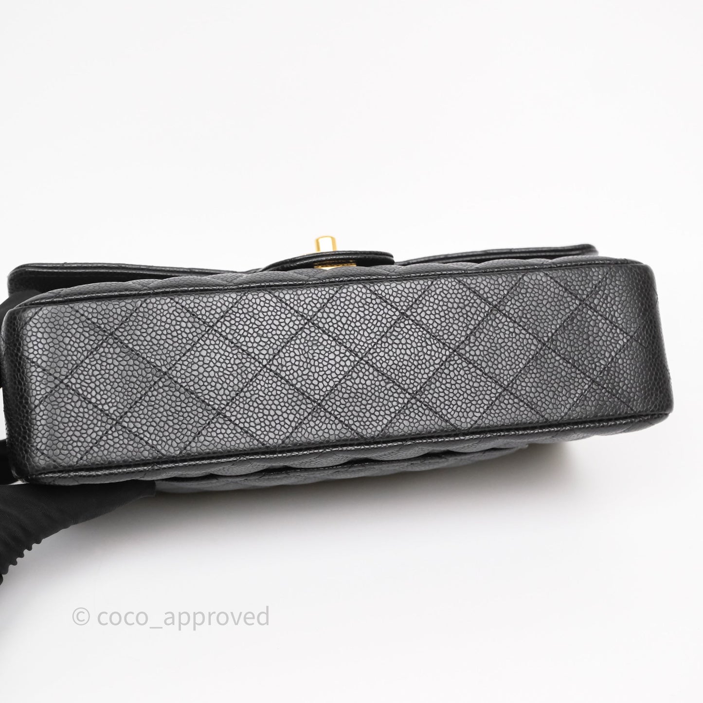 Chanel Classic M/L Medium Flap Quilted Black Caviar Gold Hardware