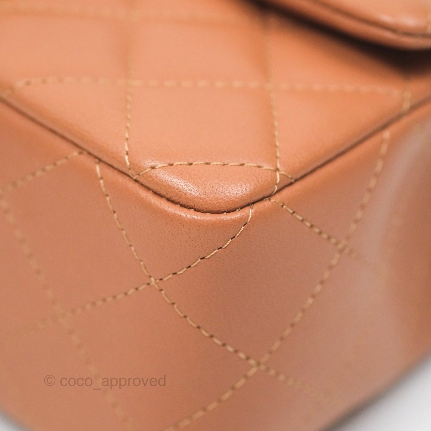 Chanel Quilted Mini Rectangular Flap Caramel Lambskin Gold Hardware