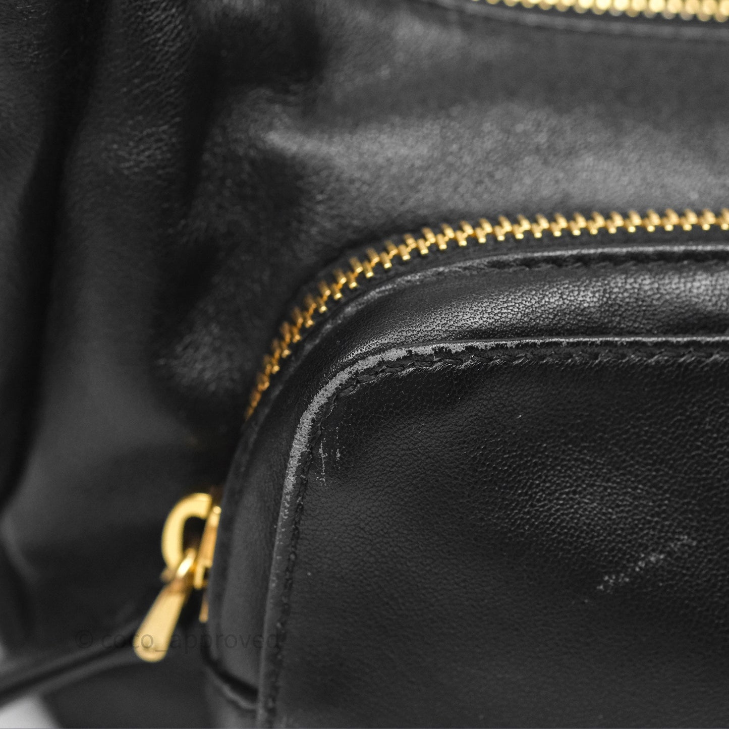 Miu Miu Nappa Leather Pocket Bag Black Lambskin Gold Hardware