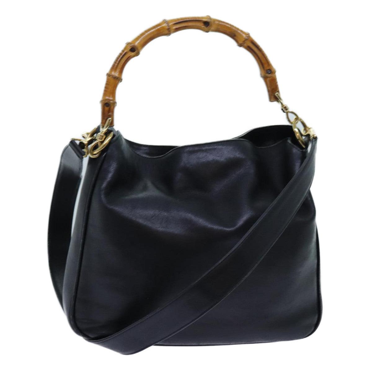 Luxury Gucci Trending 2025 Bamboo Shoulder Bag Leather 2way Black  71119