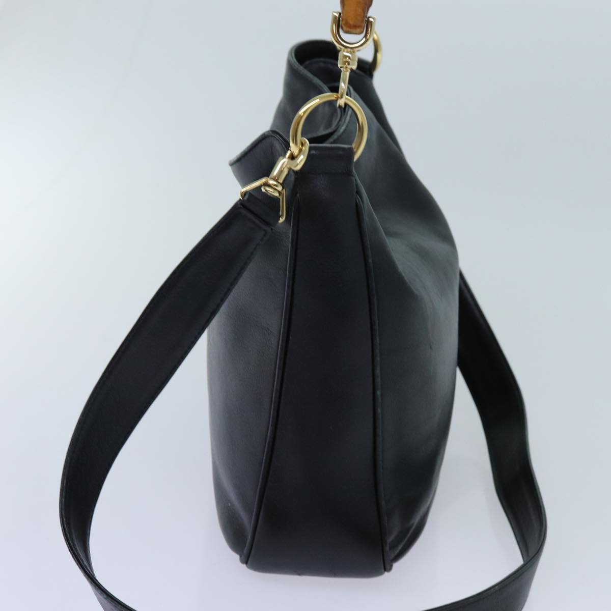 Luxury Gucci Trending 2025 Bamboo Shoulder Bag Leather 2way Black  71119