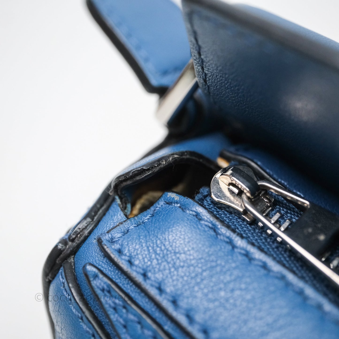 Loewe Mini Puzzle Bag Blue Calfskin