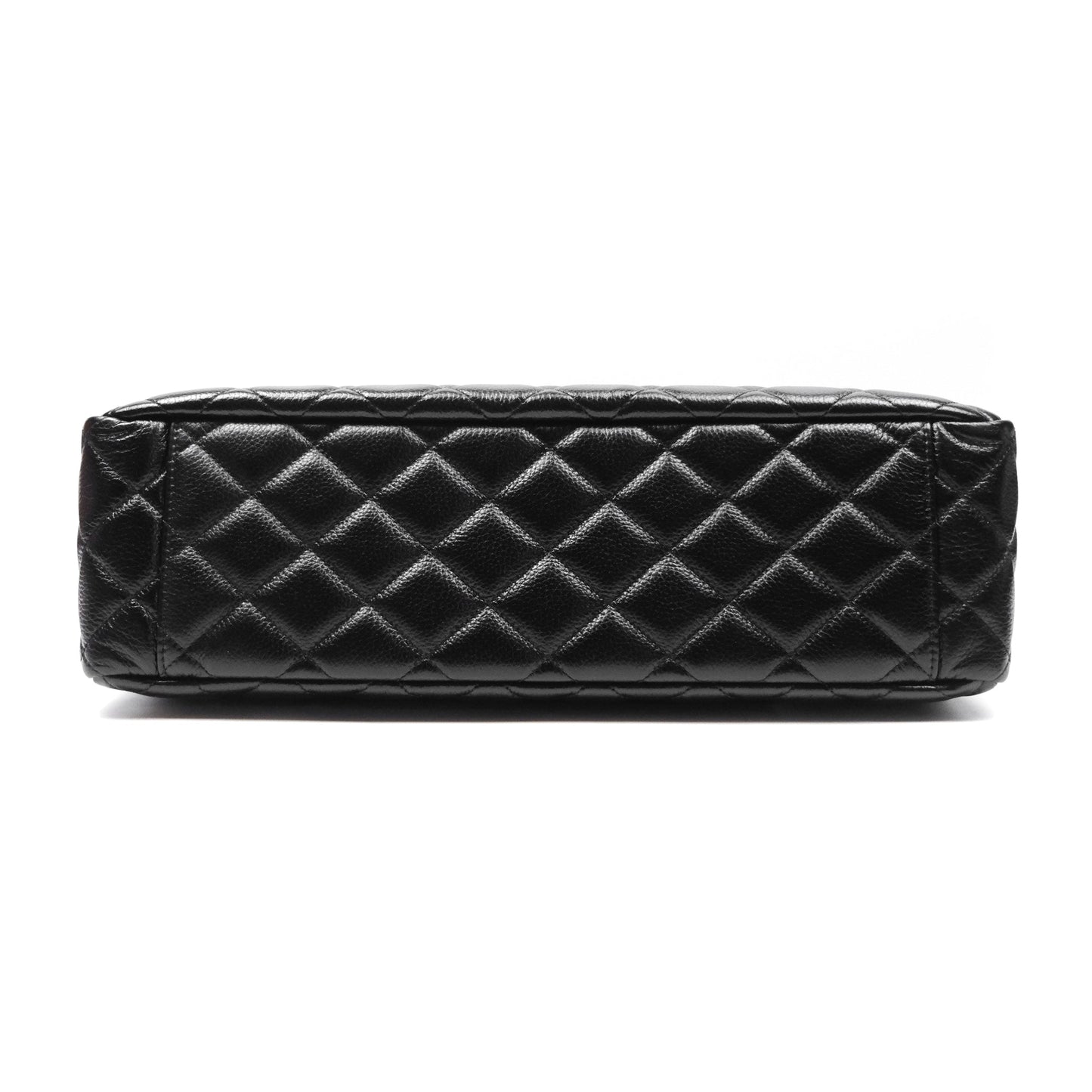 Chanel Quilted XXL Classic Flap Travel Bag Black Caviar Aged Gold Hardware 24C