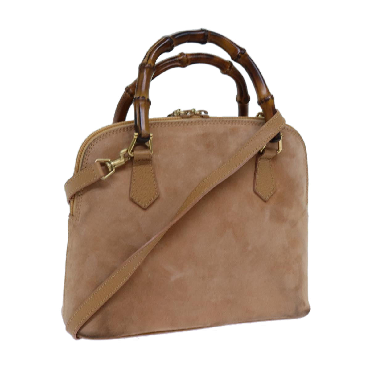 Luxury Gucci Trending 2025 Bamboo Hand Bag Suede 2way Brown  71164