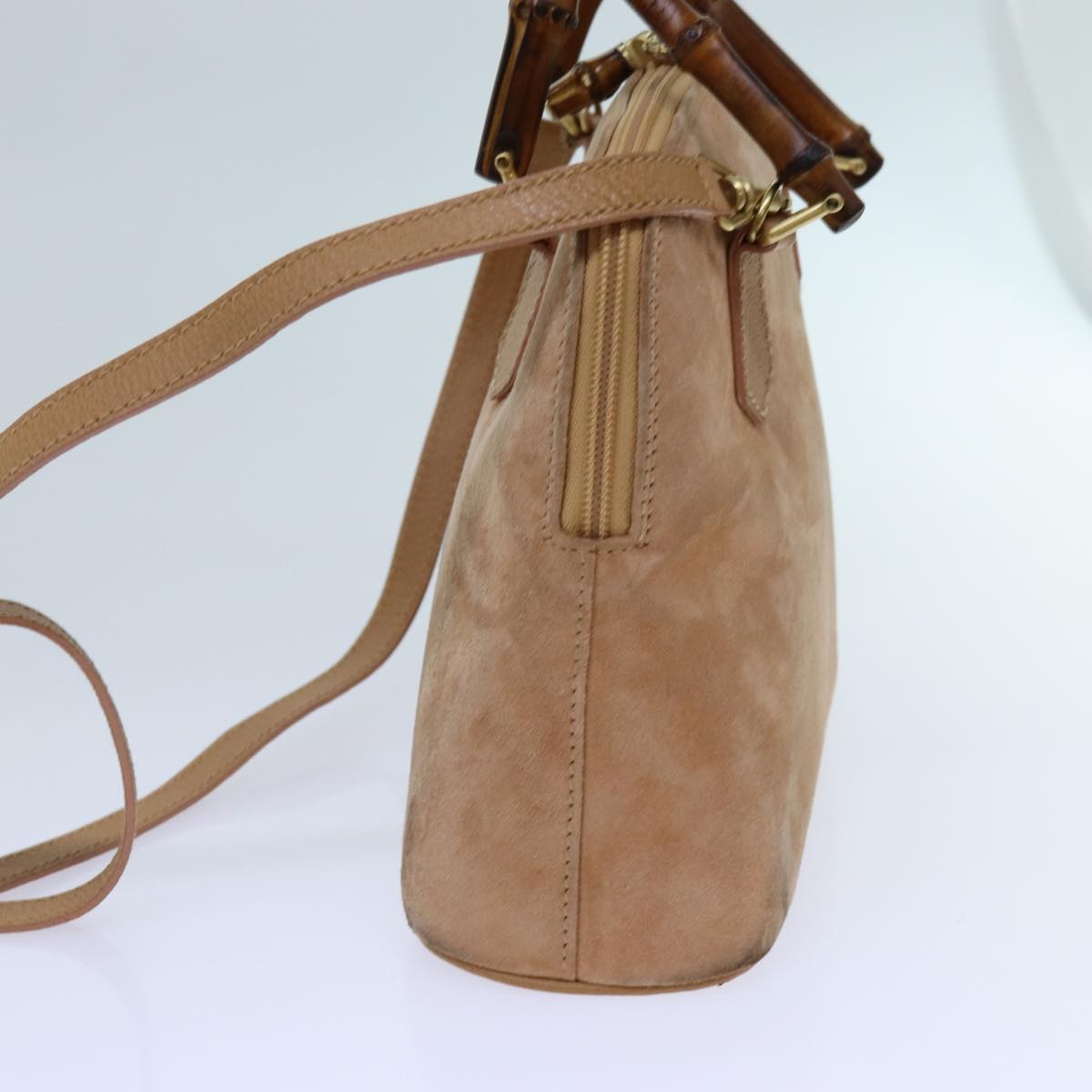 Luxury Gucci Trending 2025 Bamboo Hand Bag Suede 2way Brown  71164