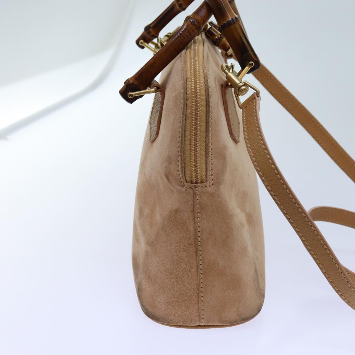 Luxury Gucci Trending 2025 Bamboo Hand Bag Suede 2way Brown  71164