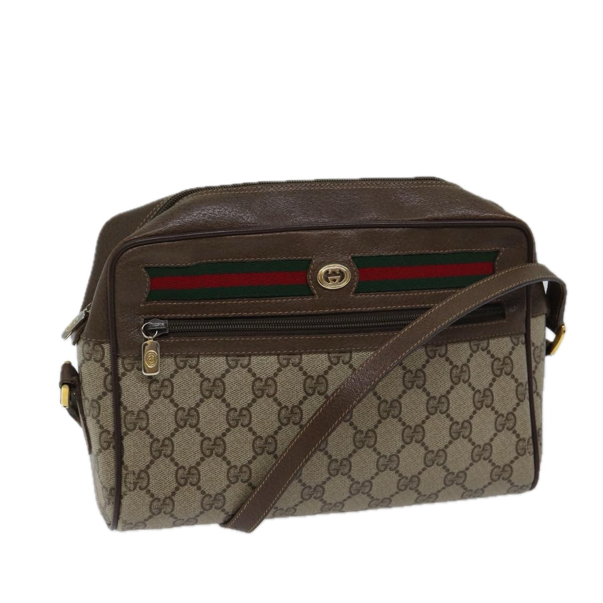 Luxury Gucci Trending 2025 GG Canvas Web Sherry Line Shoulder Bag PVC Beige Green Red  71165