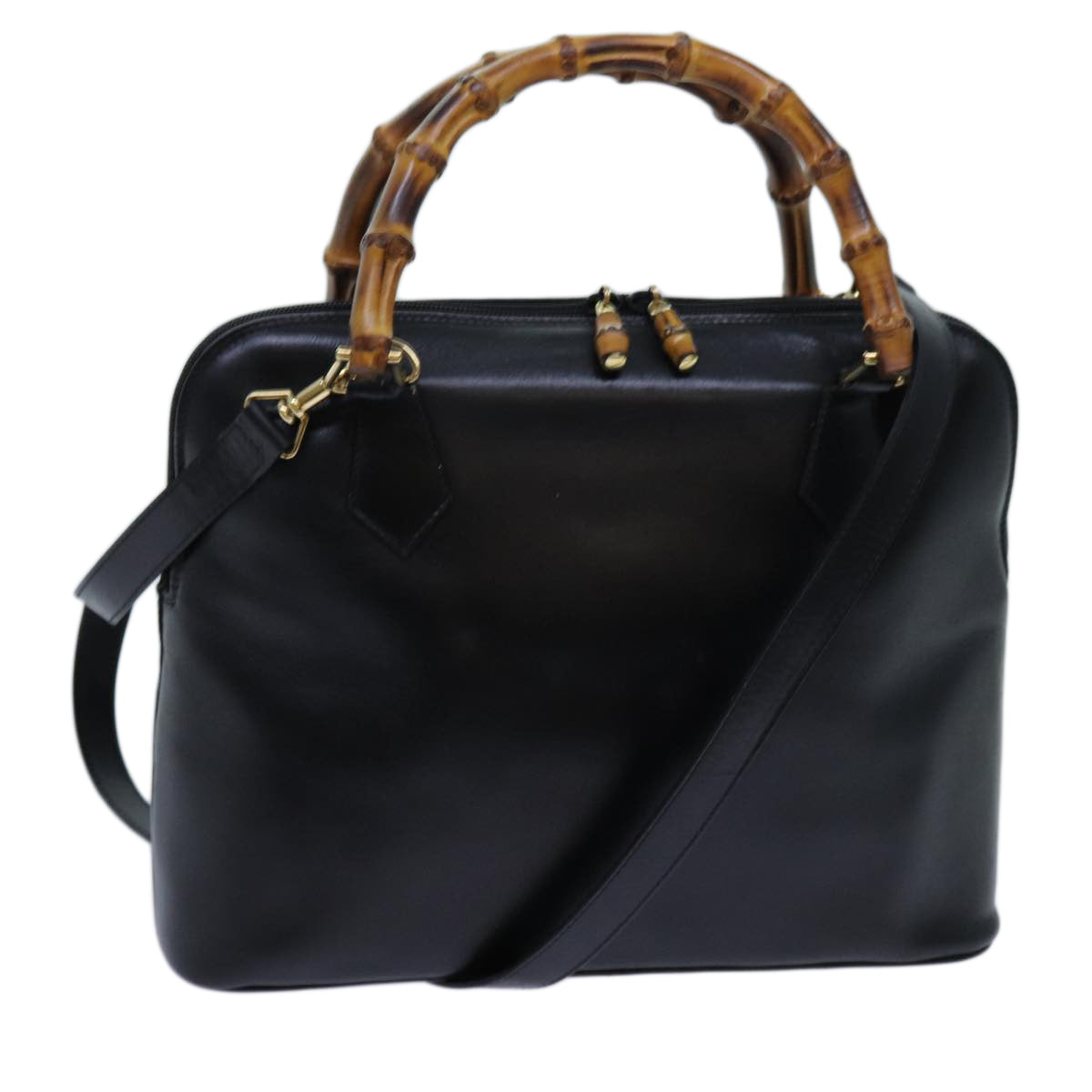 Luxury Gucci Trending 2025 Bamboo Hand Bag Leather 2way Black  71189