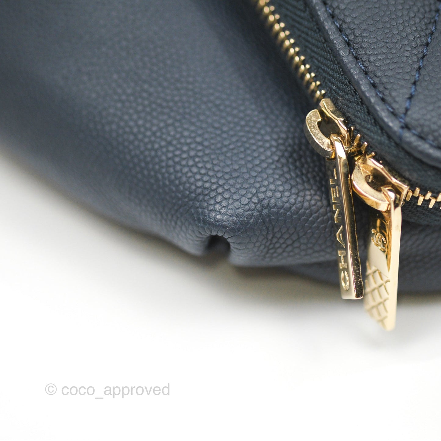 Chanel Business Affinity Waist Belt Bag Navy Caviar Gold Hardware