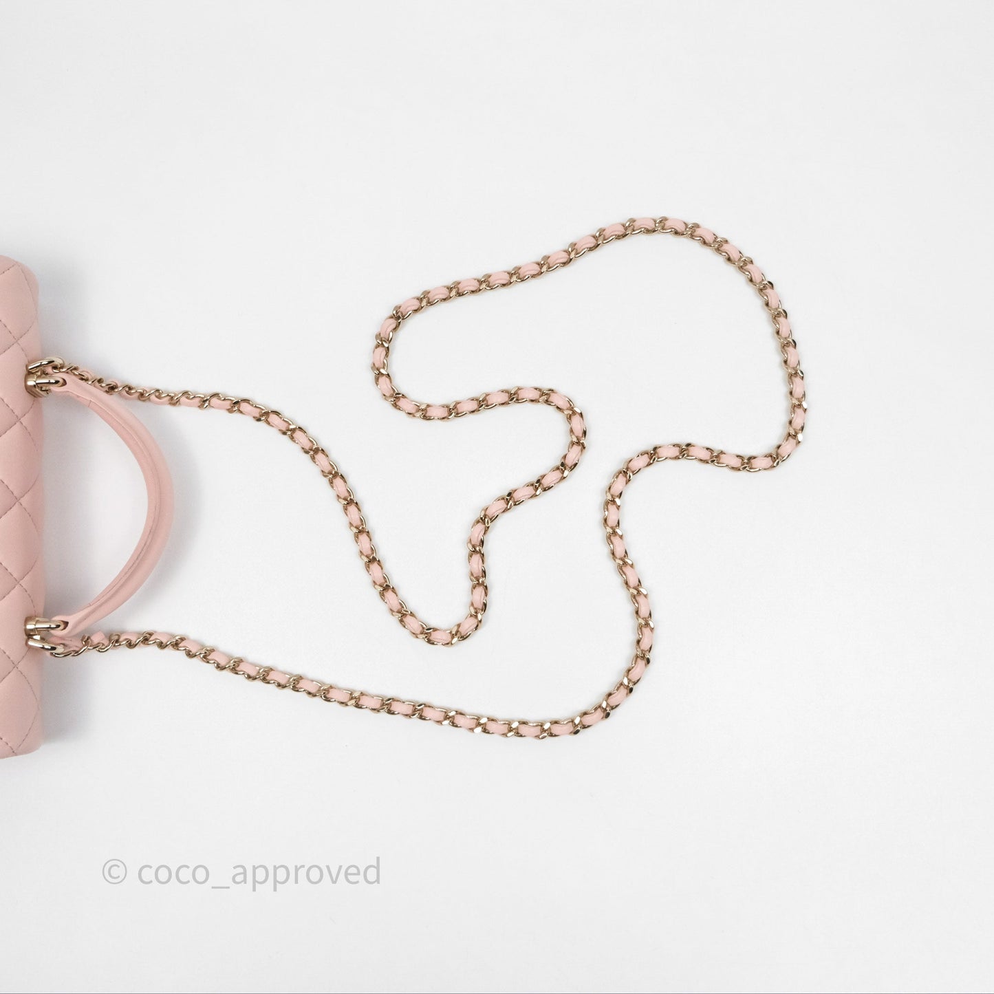 Chanel Top Handle Mini Rectangular Flap Pink Lambskin Gold Hardware