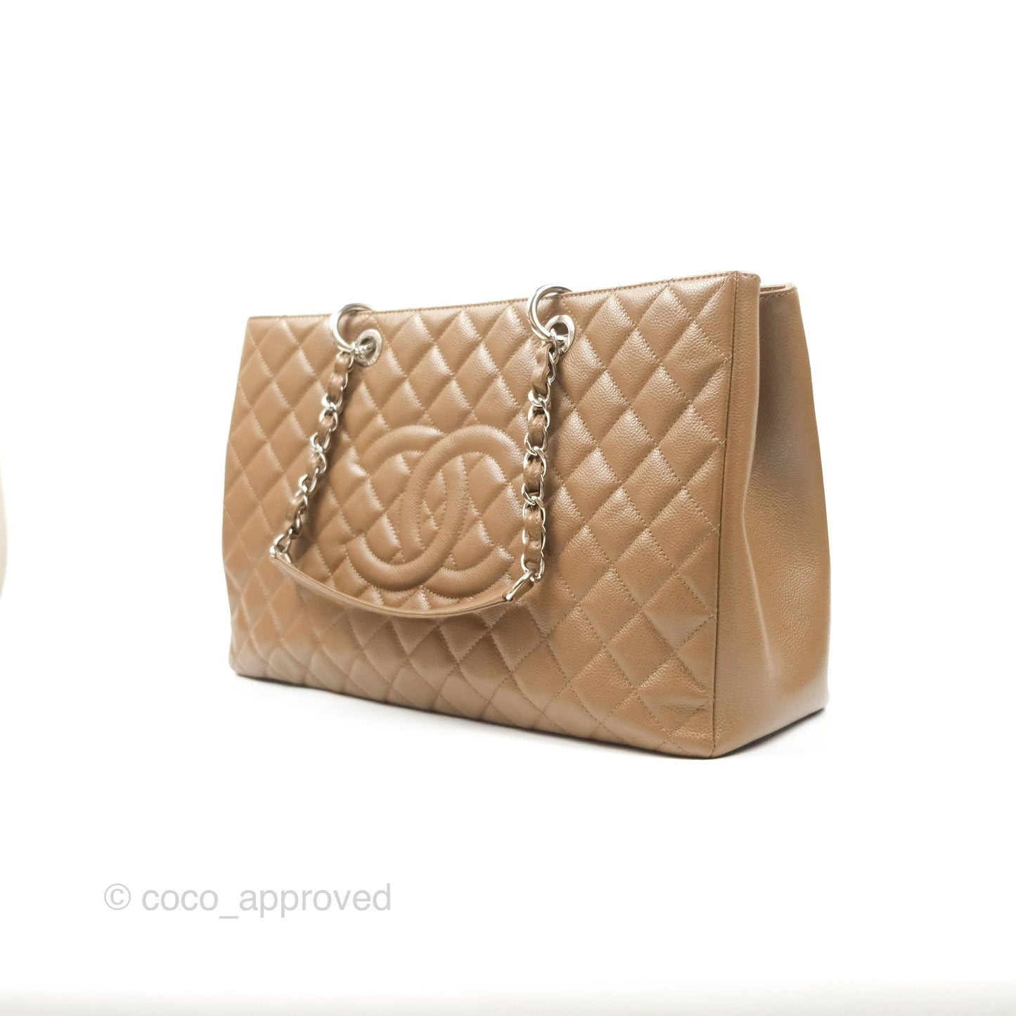 Chanel XL GST Brown Taupe Caviar Silver Hardware