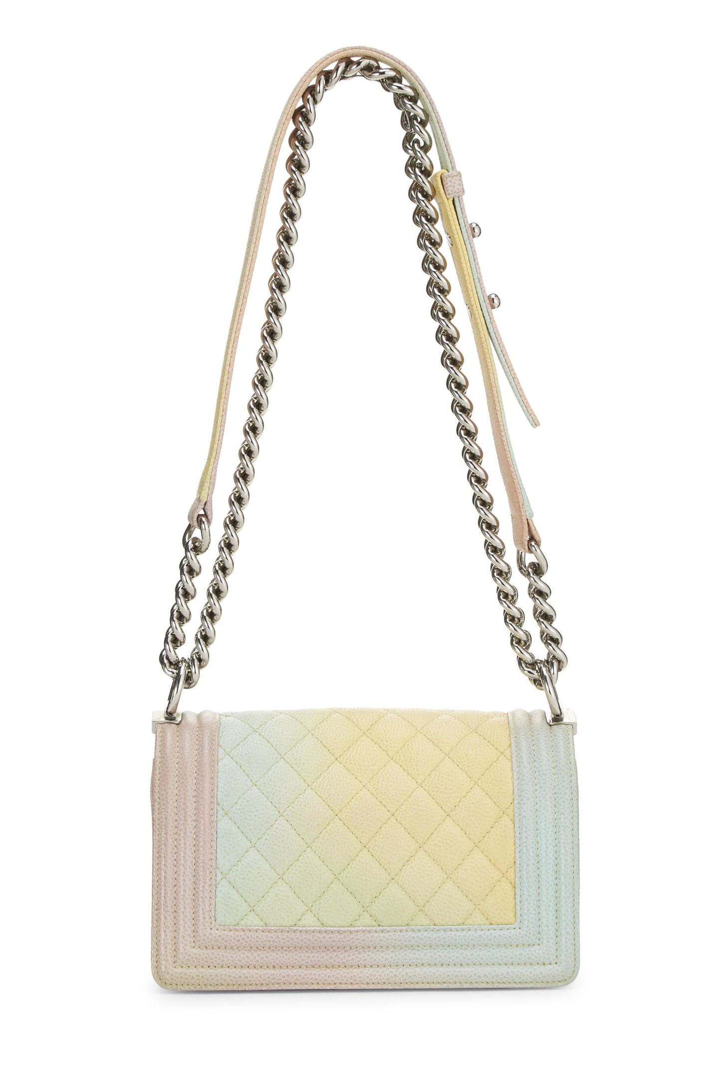 Chanel,  Rainbow Quilted Caviar Boy Bag Small, Multi
