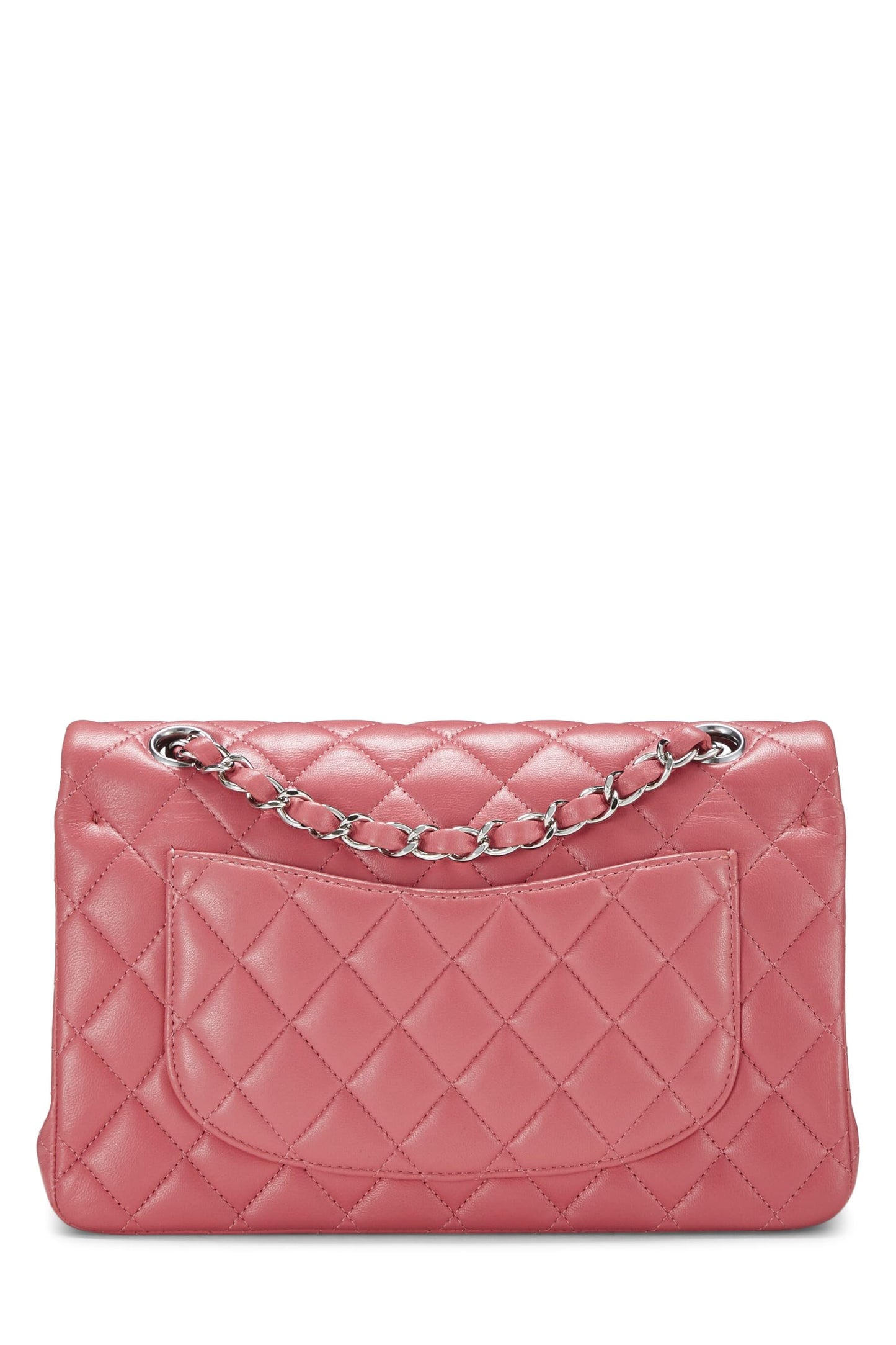 Chanel,  Pink Quilted Lambskin Classic Double Flap Small, Pink