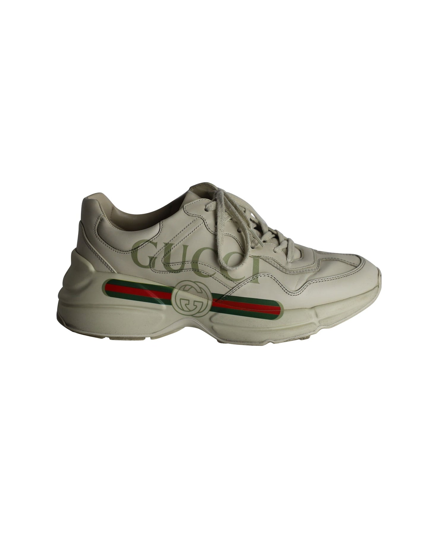Luxury Gucci Trending 2025 Rhyton Interlocking G Sneakers in Beige Leather