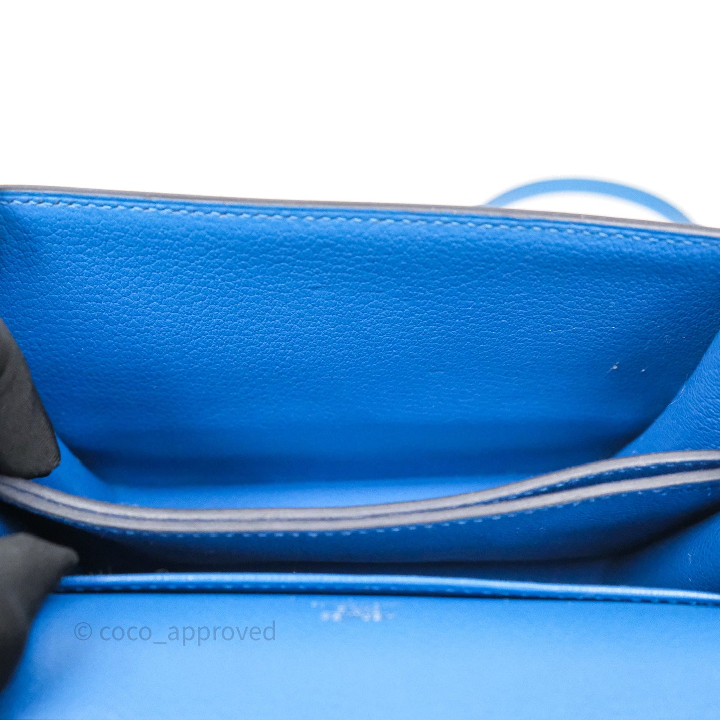 Hermès Roulis Mini 18 Blue Zellige I7 Evercolor Palladium Hardware