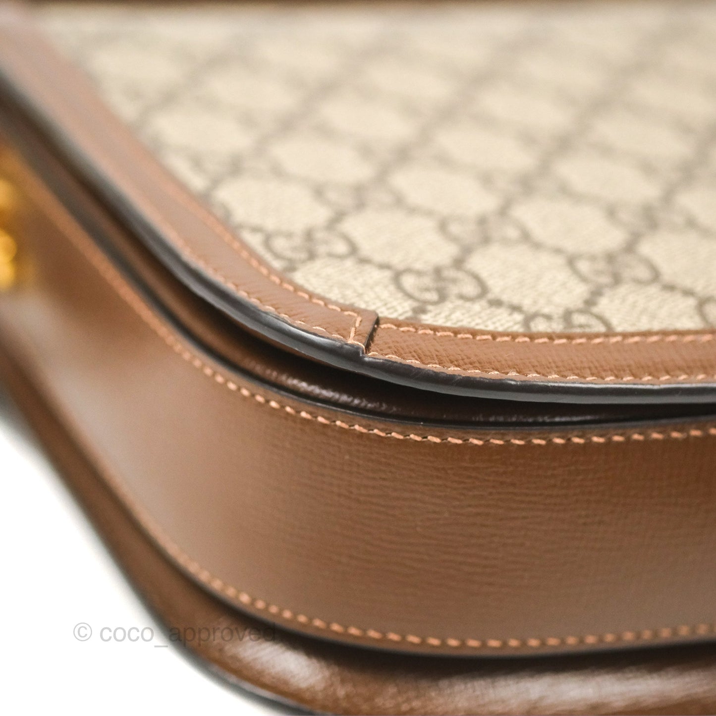 Gucci Horsebit 1955 GG Supreme Canvas Brown Shoulder Bag Gold Hardware