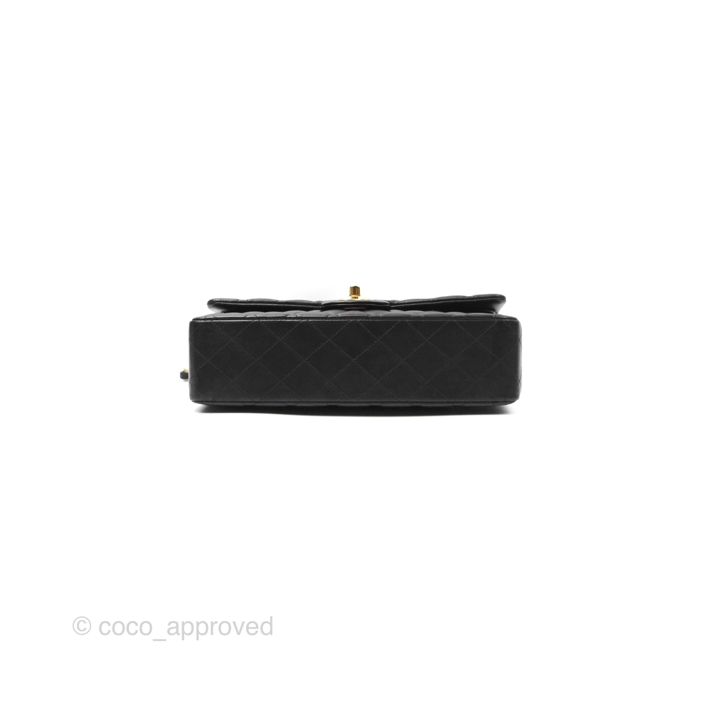 Chanel Classic M/L Medium Flap Quilted Black Lambskin Gold Hardware