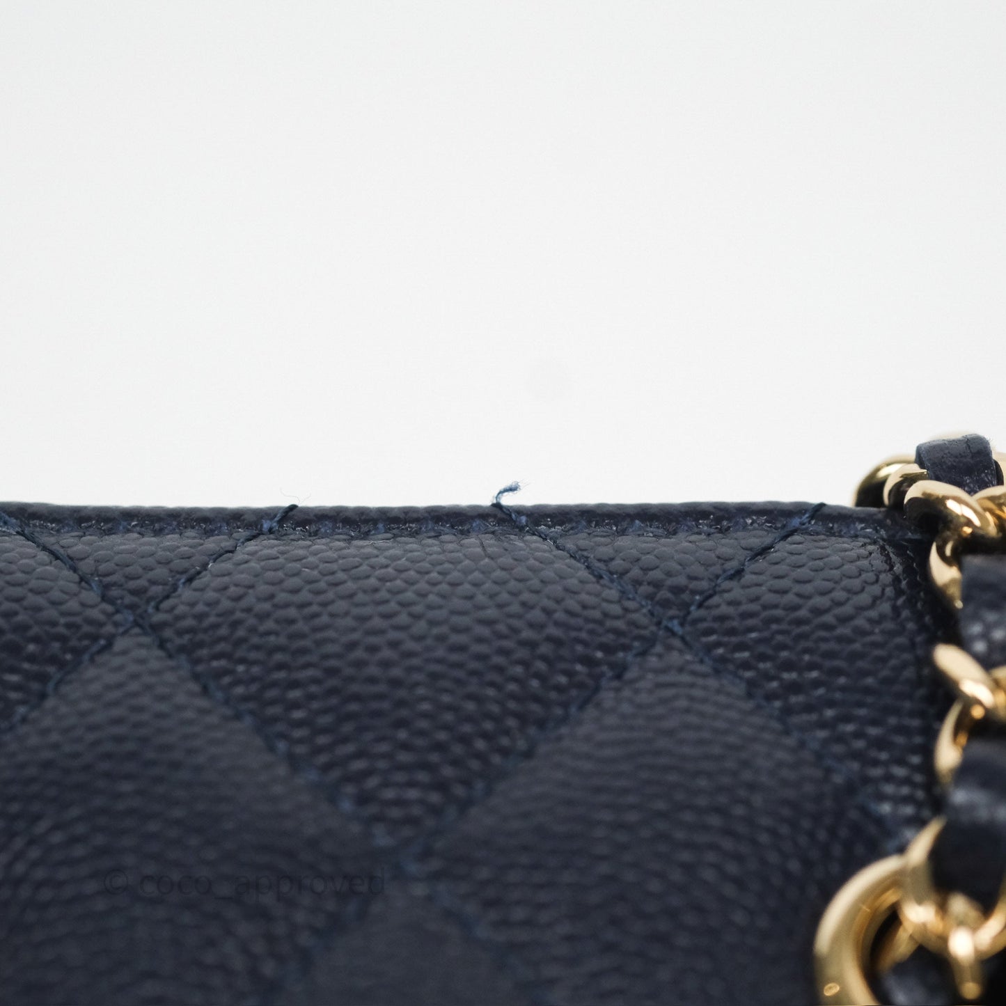 Chanel Mini Vanity With Chain Navy Caviar Gold Hardware