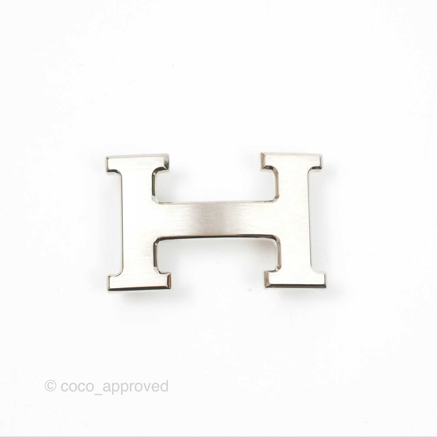 Hermès H Silver Belt Buckle & Reversible Blue Black