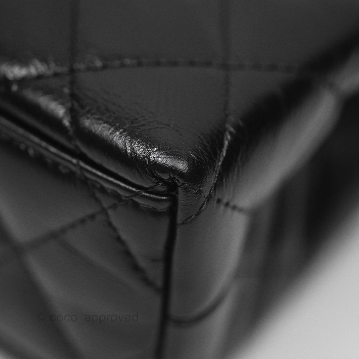 Chanel Kelly Bag Quilted Black Shiny Calfskin Aged Gold Hardware