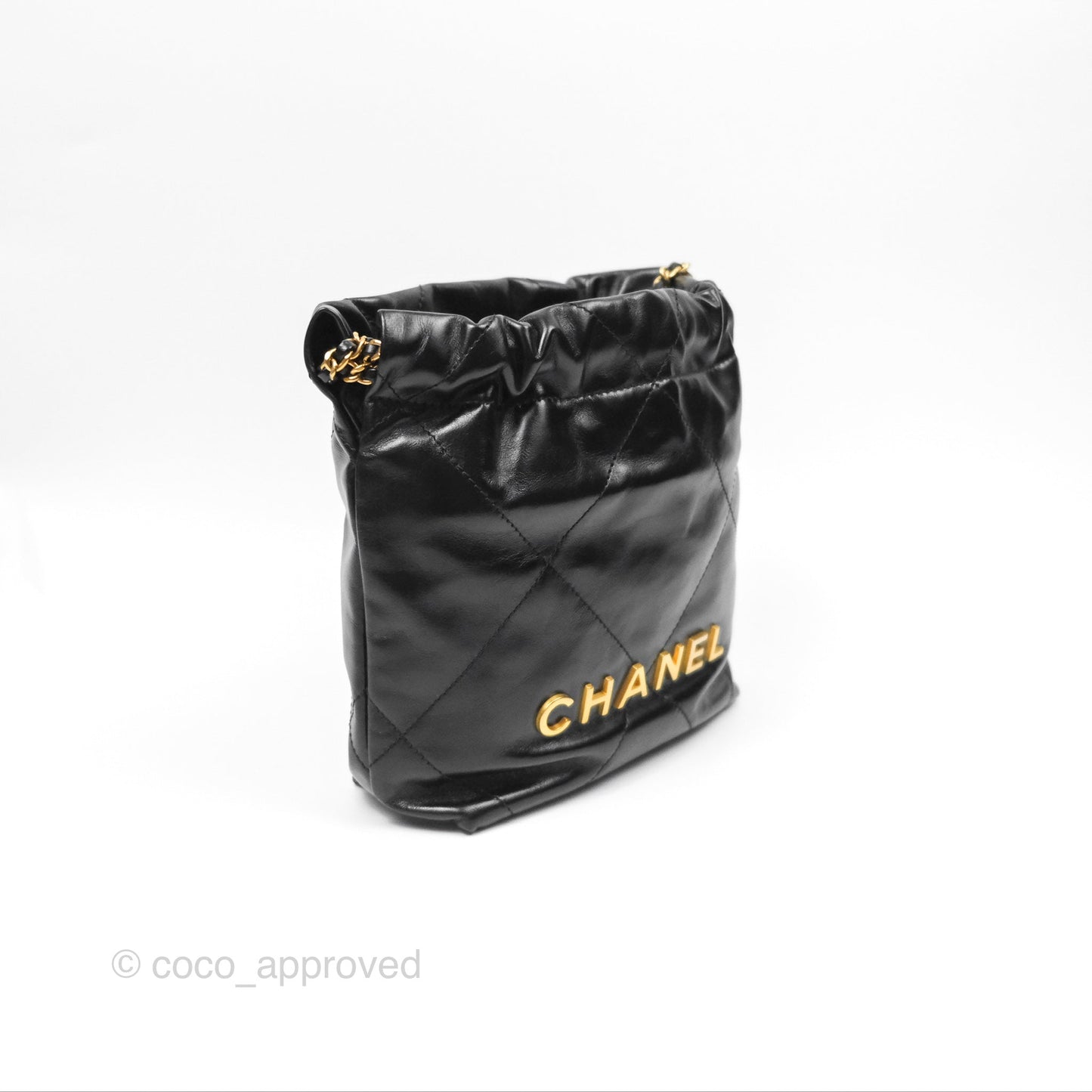 Chanel 22 Mini Bag Black Crumpled Calfskin