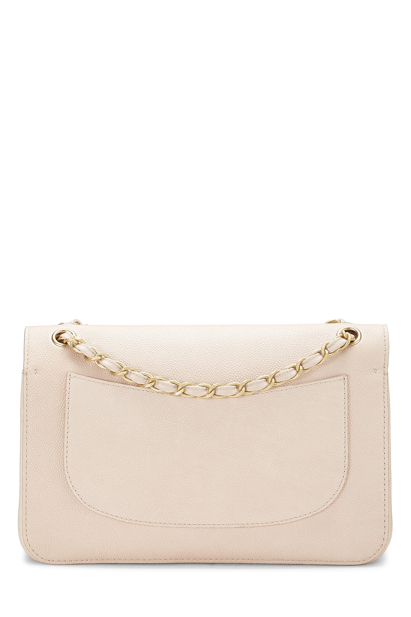 Chanel,  Pink Caviar Pure Double Flap Jumbo, Pink