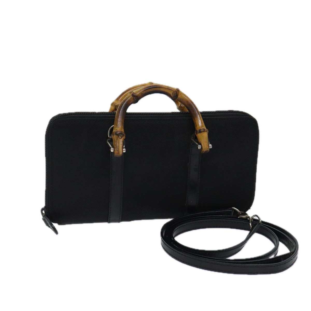 Luxury Gucci Trending 2025 Bamboo Wallet Hand Bag Nylon 2way Black  71308