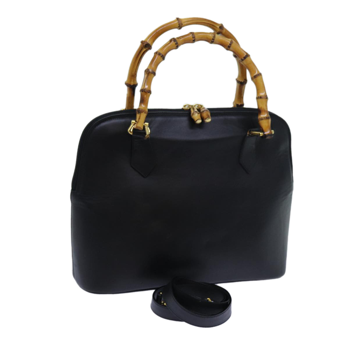 Luxury Gucci Trending 2025 Bamboo Hand Bag Leather 2way Black  71310
