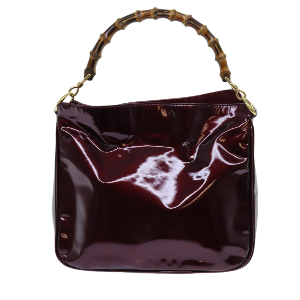 Luxury Gucci Trending 2025 Bamboo Shoulder Bag Patent leather Bordeaux  71314