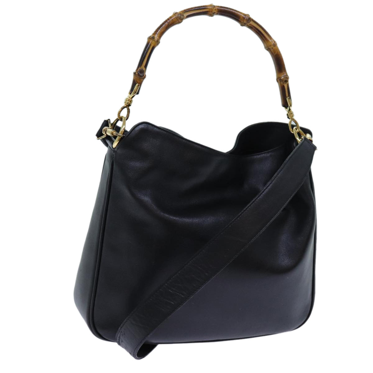 Luxury Gucci Trending 2025 Bamboo Shoulder Bag Leather 2way Black  71315