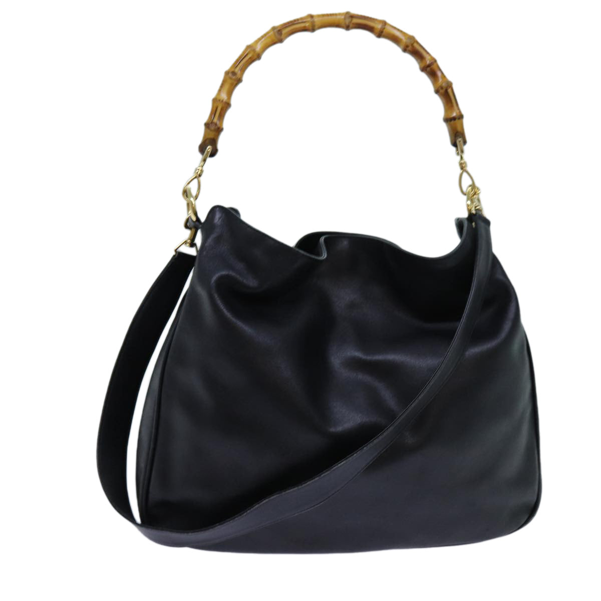 Luxury Gucci Trending 2025 Bamboo Shoulder Bag Leather 2way Black  71317