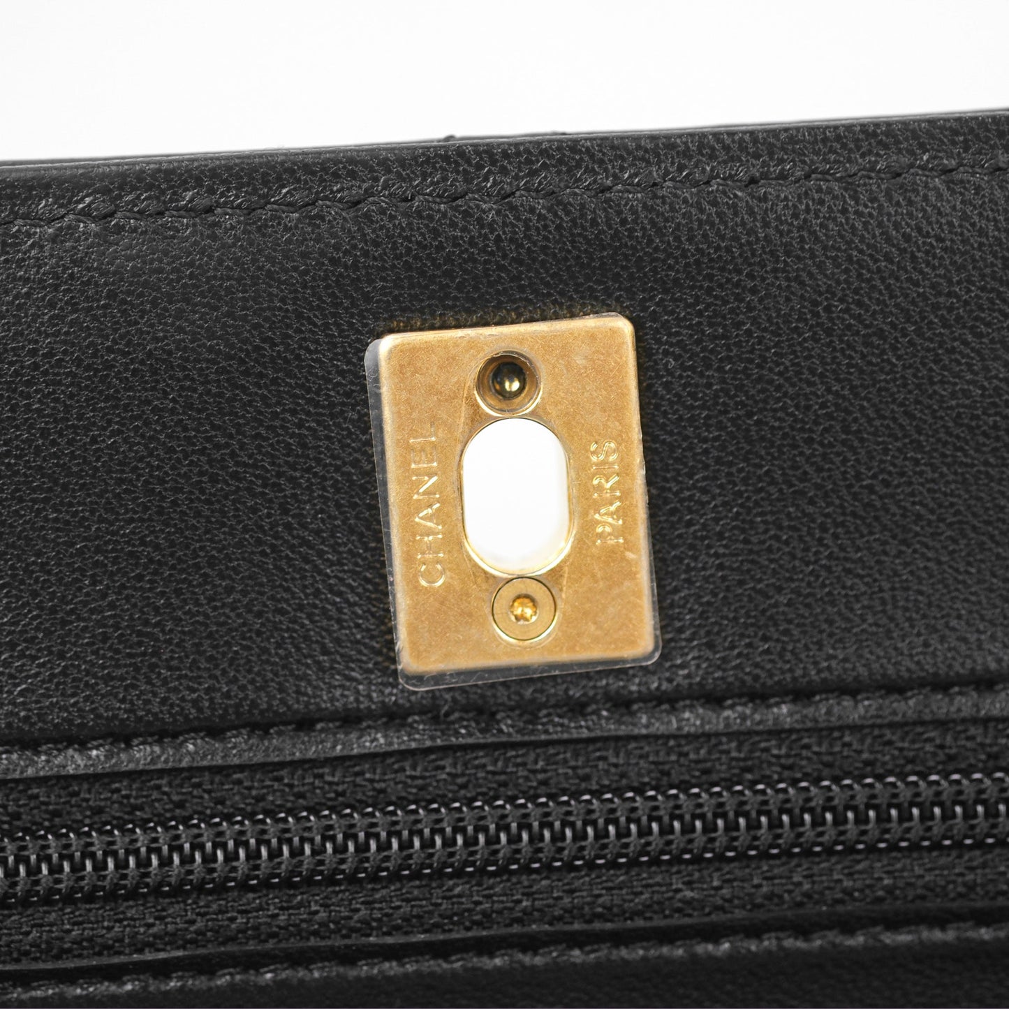 Chanel Quilted Pearl Crush Wallet on Chain WOC Black Lambskin Aged Gold Hardware