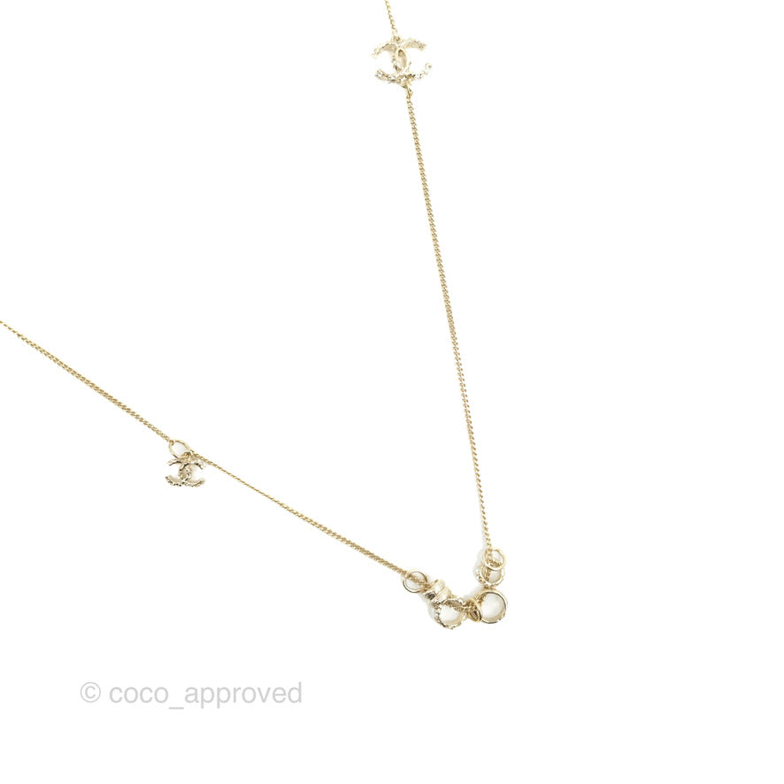 Chanel CC Necklace Gold Tone 16B