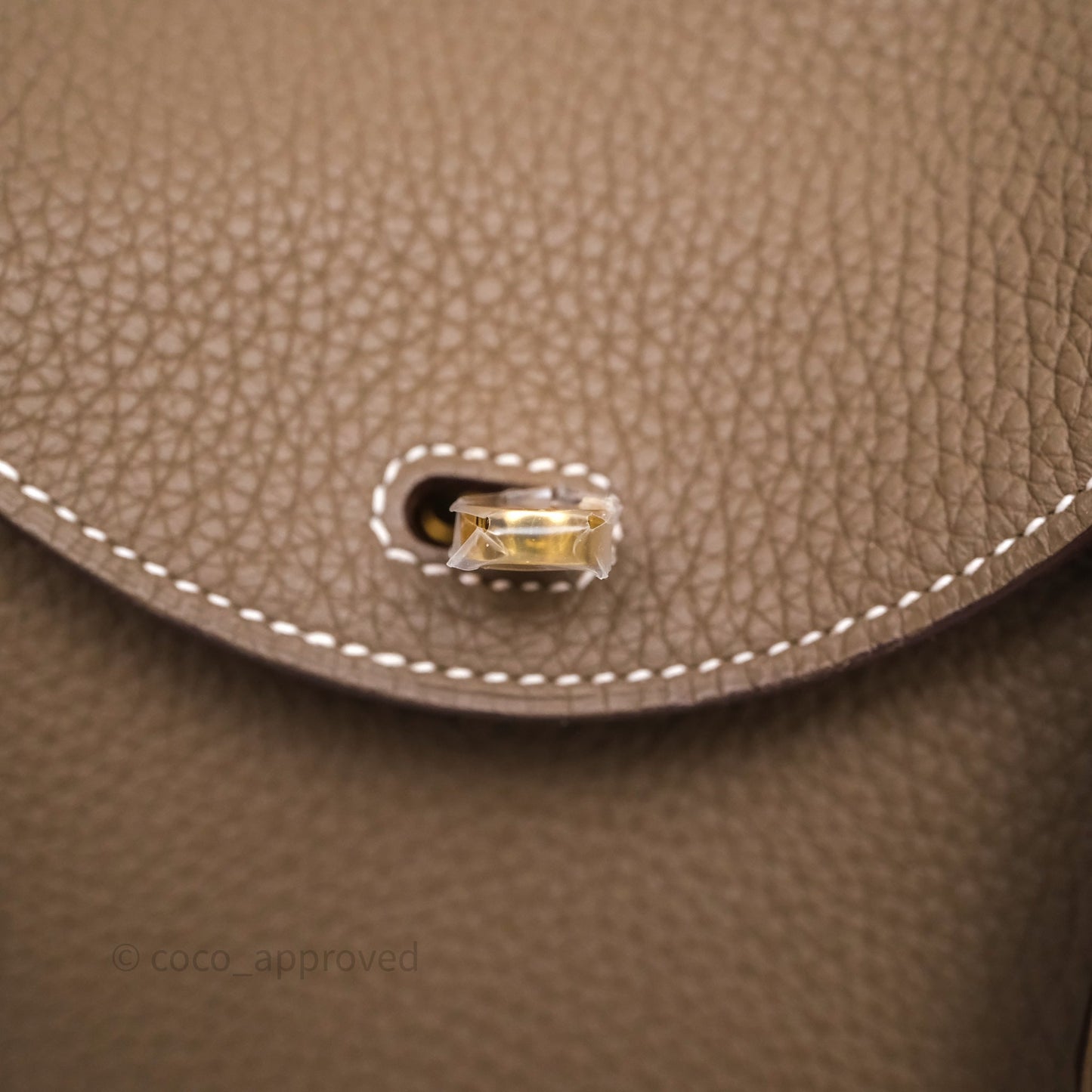 Hermès Mini Lindy 20 Etoupe 18 Clemence Gold Hardware