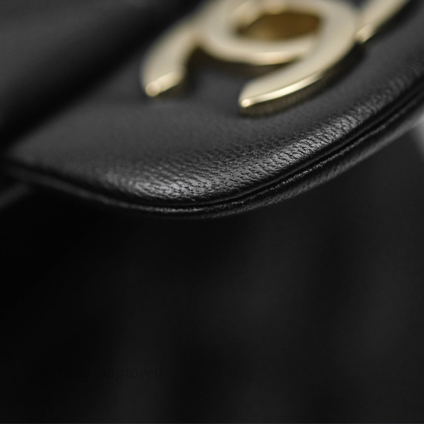 Chanel Mini Square Flap Quilted Black Lambskin Gold Hardware