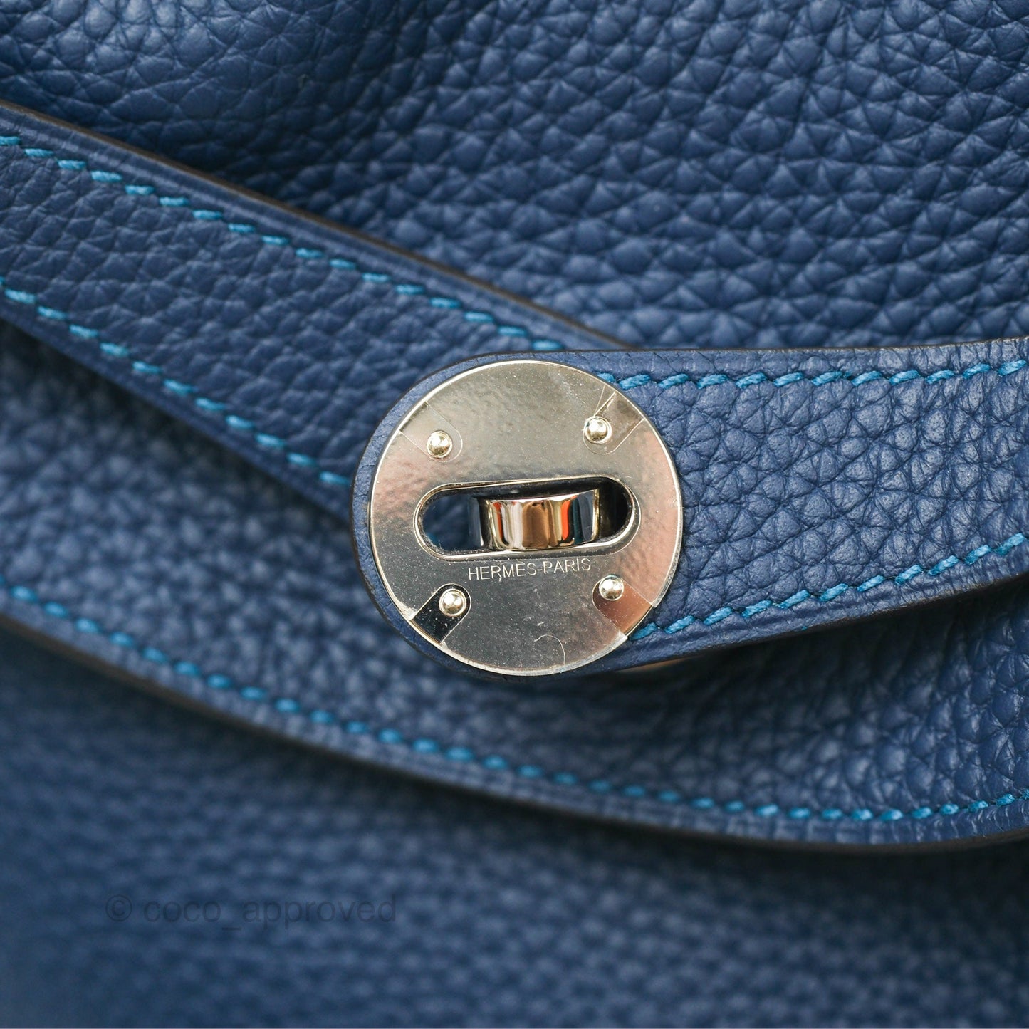 Hermès Lindy 30 Blue Saphir/ Blue Izmir Clemence Palladium Hardware