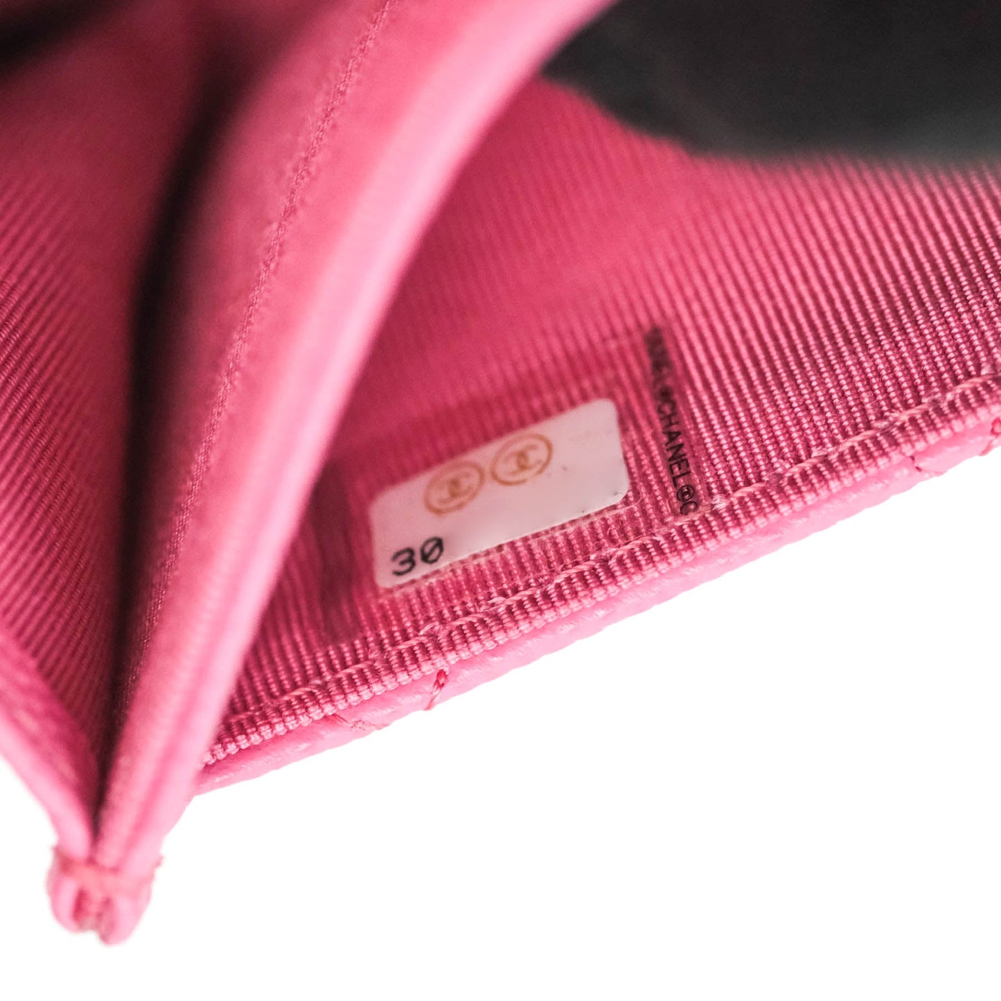 Chanel Caviar Quilted Flap Card Holder Pink Gold Hardware