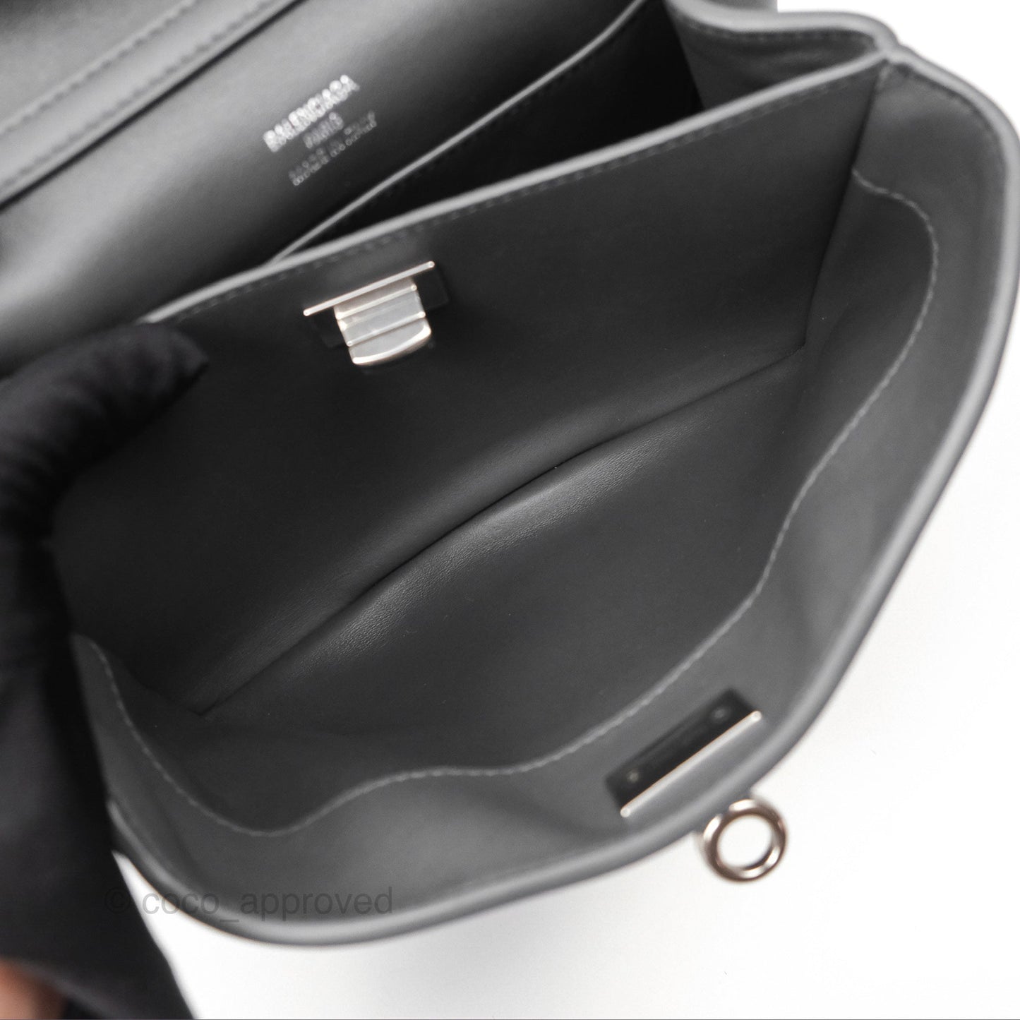 Balenciaga Rodeo Mini in Grey Smooth Calfskin Antique Silver Hardware