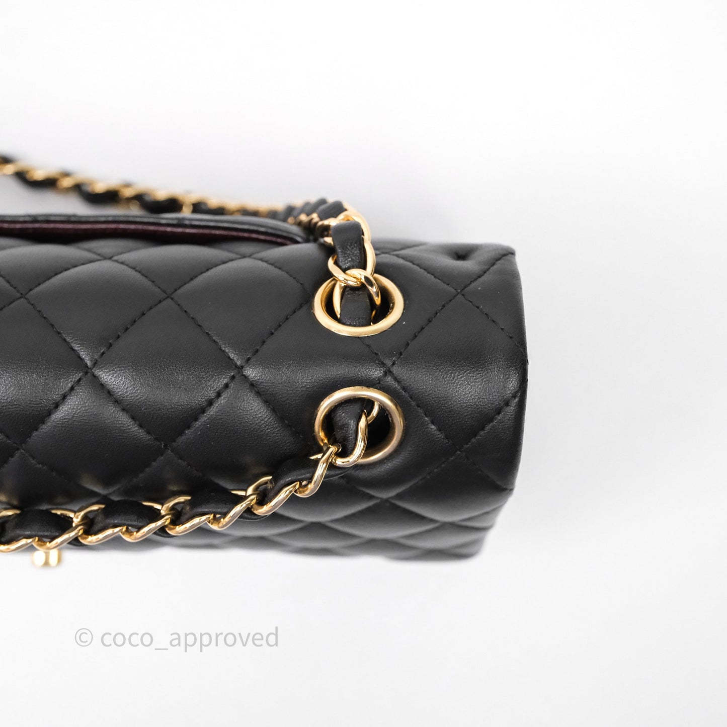 Chanel Classic M/L Medium Flap Quilted Black Lambskin Gold Hardware