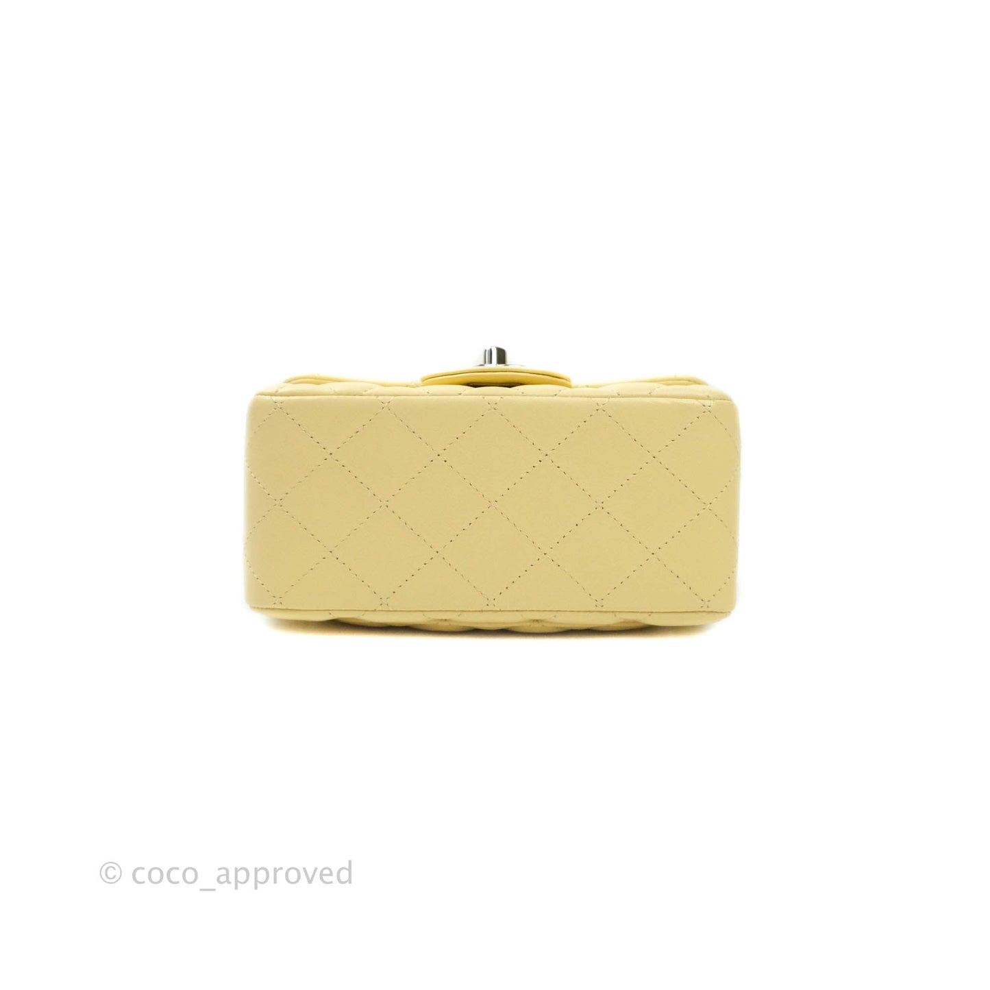 Chanel Mini Square Pale Yellow Lambskin Gold Hardware 21C