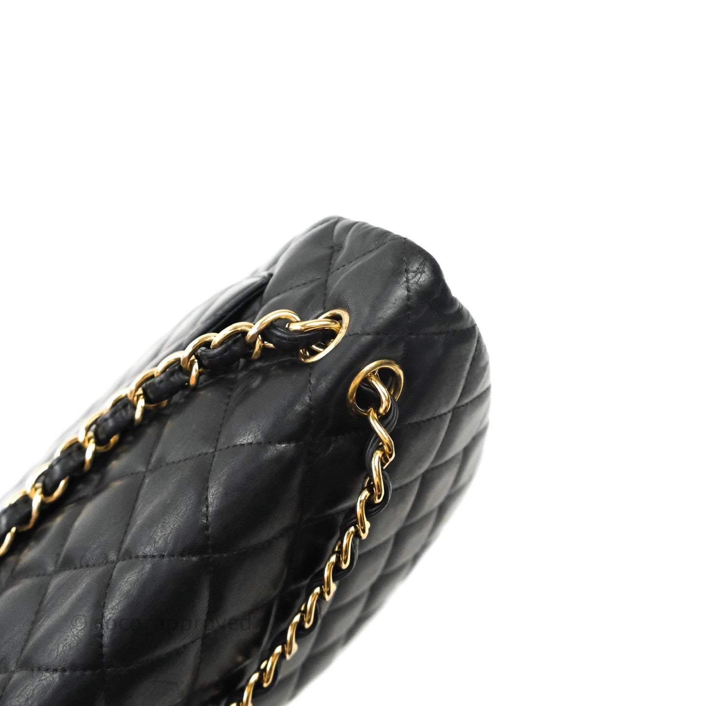 Chanel Single Flap Maxi Lambskin Black Gold Hardware