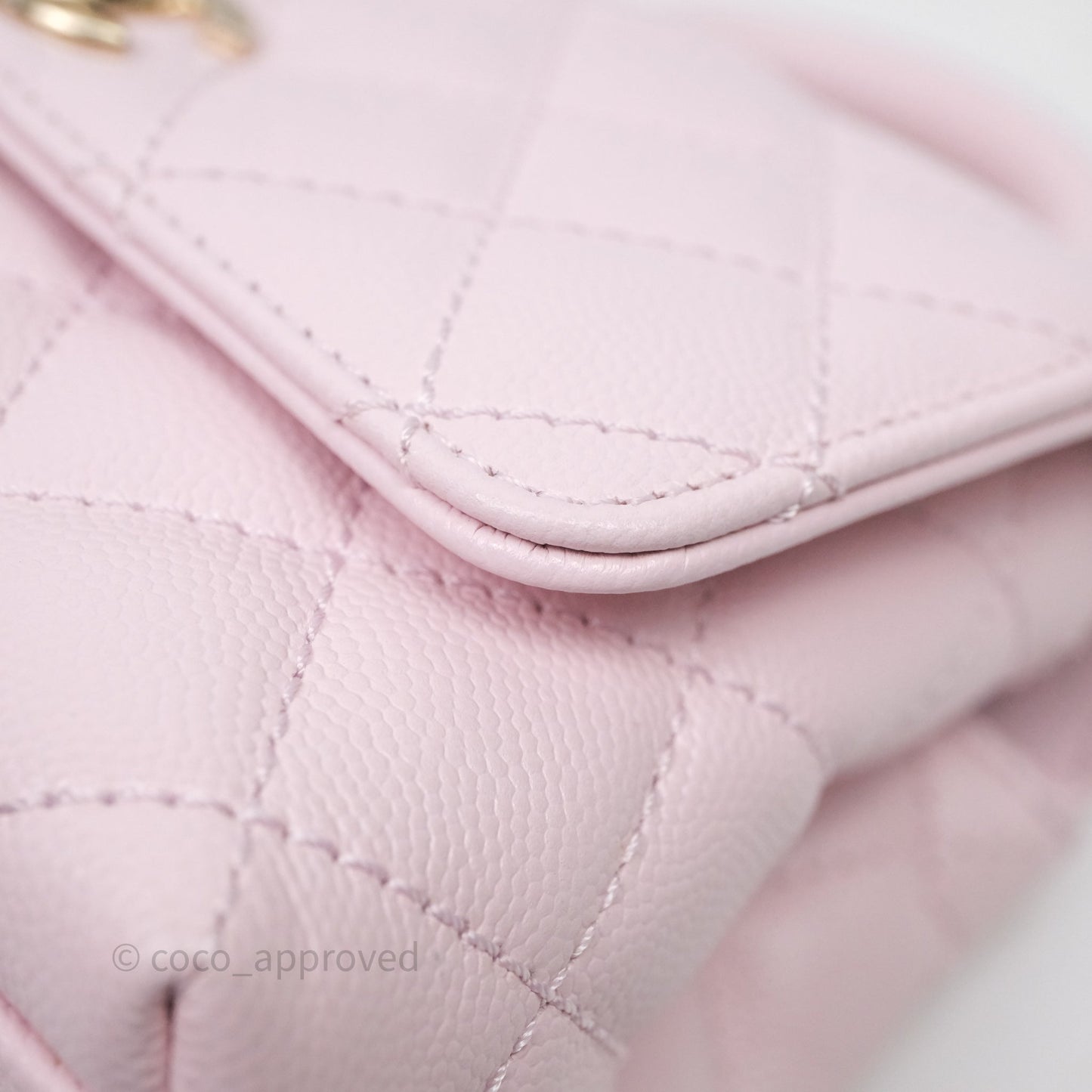 Chanel Mini Coco Handle Light Pink Caviar Gold Hardware