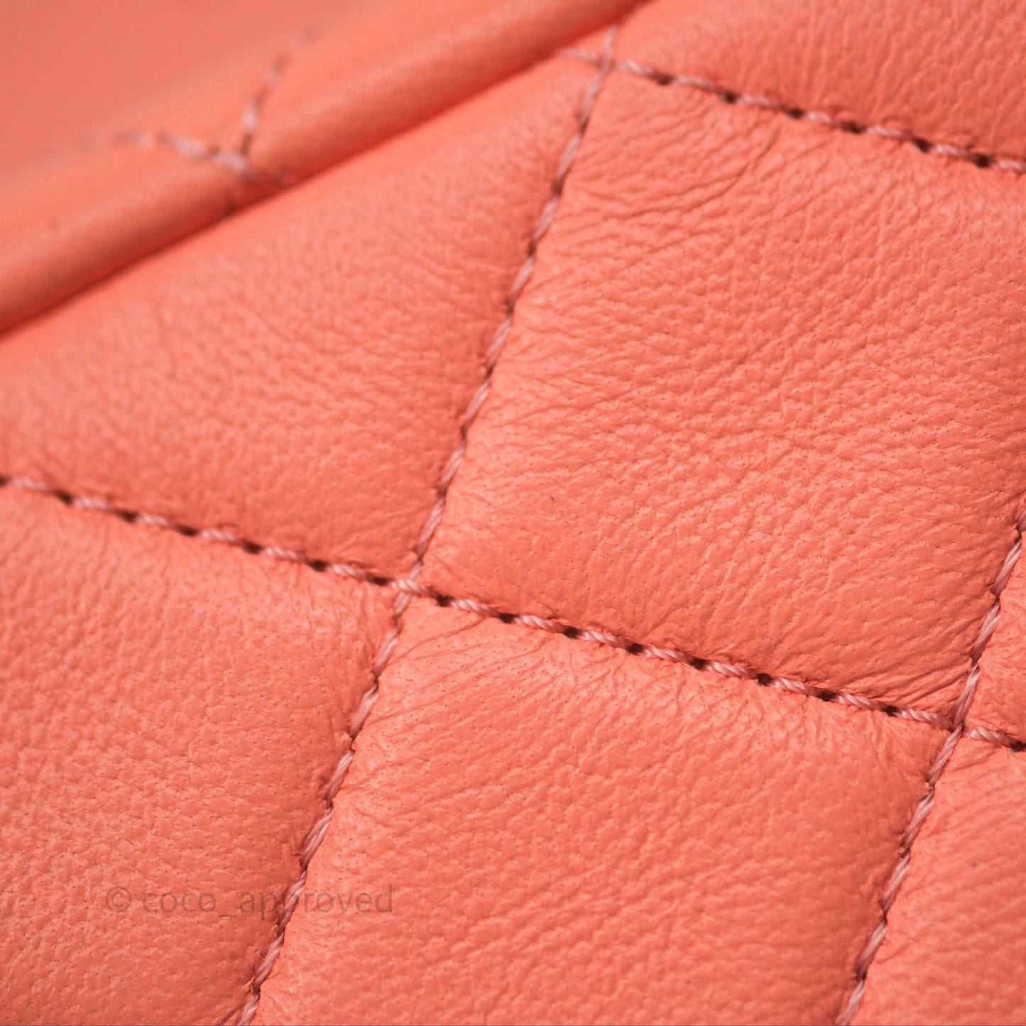 Chanel Pearl Crush Mini Square Quilted Peachy Pink Lambskin Aged Gold Hardware