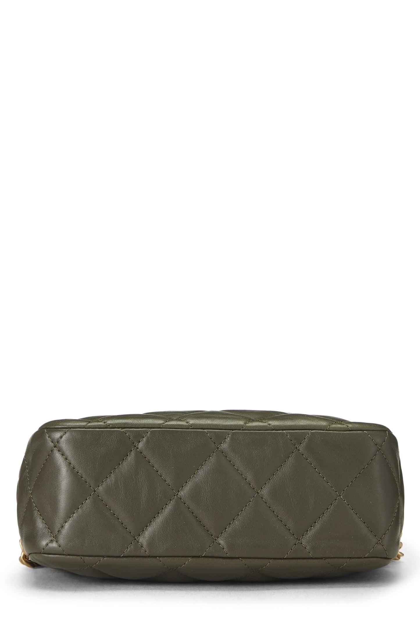 Chanel,  Green Lambskin Diamond 'CC' Camera Bag Mini, Green